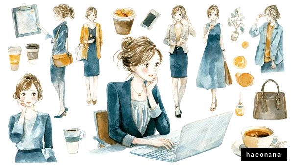 オフィススタイルのイラスト集