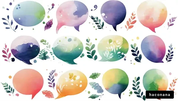 カラフルな水彩吹き出しイラスト