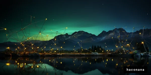 幻想的な夜の山景色