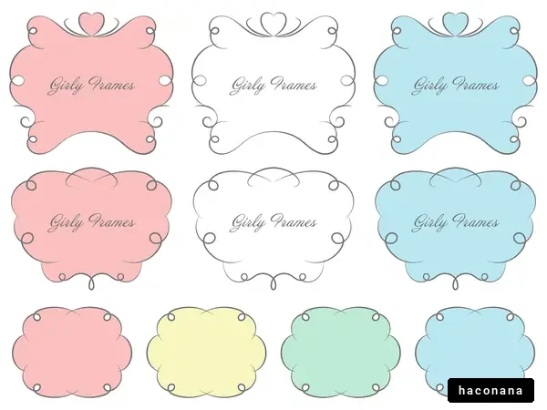 かわいいフレームのテンプレート