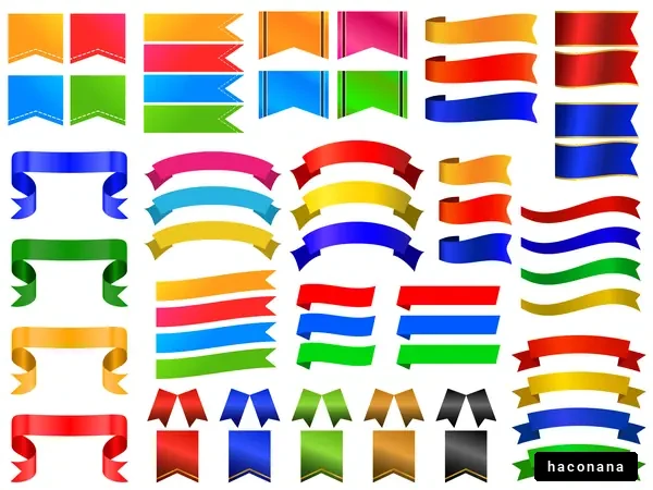 カラフルなリボンとバナー