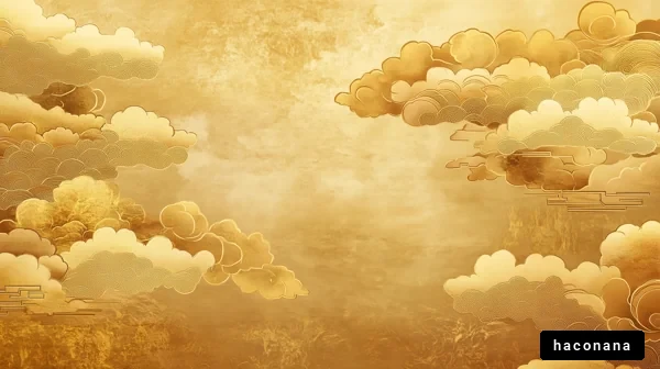 金色の雲模様