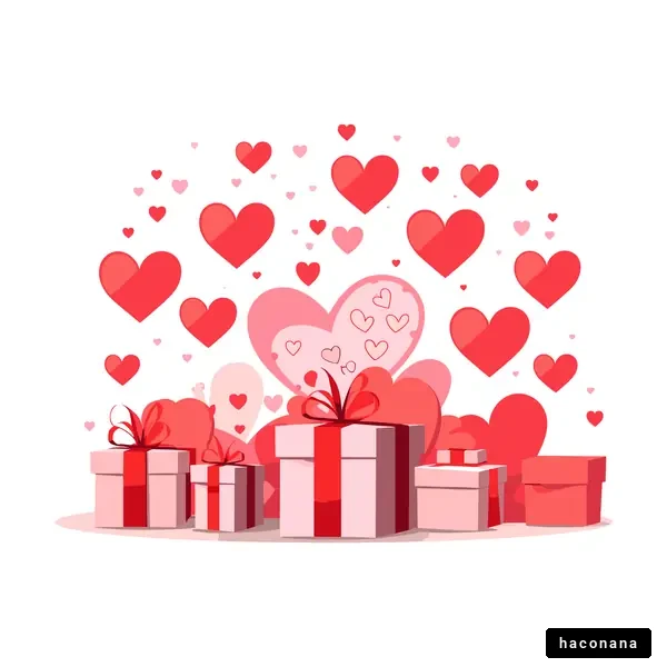 ハートとギフトのイラスト