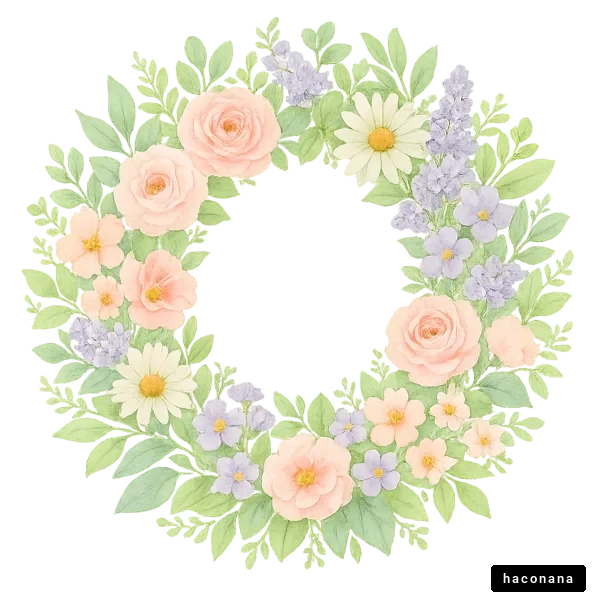 華やかな花のリース