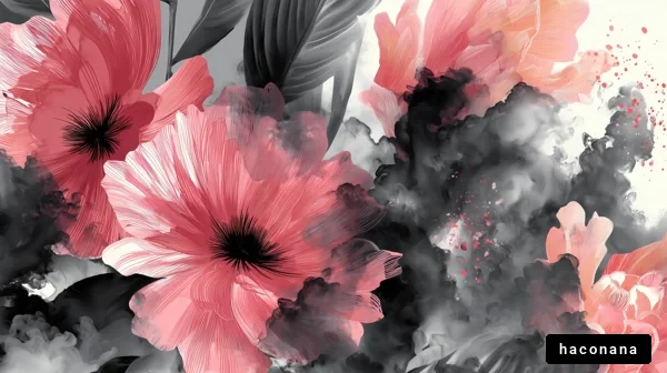 鮮やかな花とグラデーション