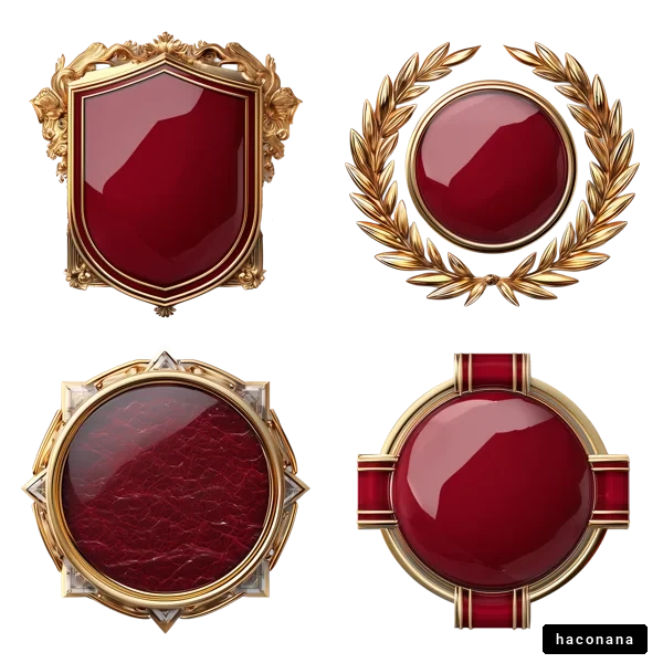 豪華なバッジのセット