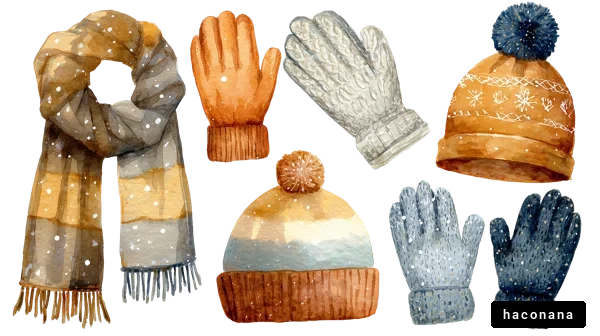 冬の暖かいアクセサリーセット