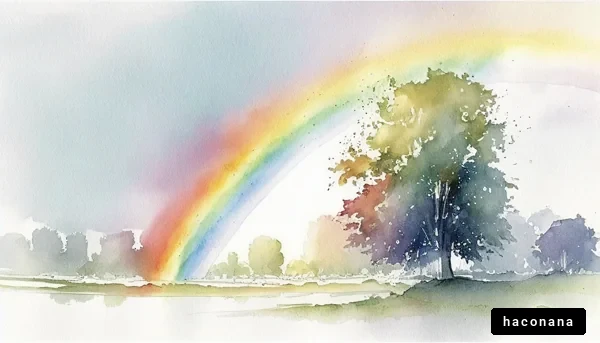 美しい虹と木の風景