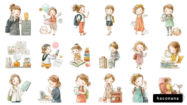 日常生活の可愛いイラスト