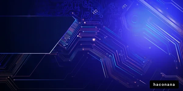 青い回路基板の背景