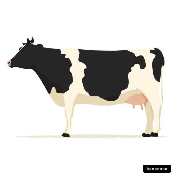 黒白模様の牛のイラスト