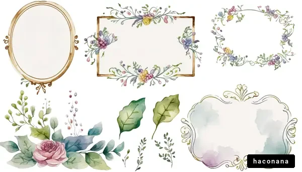 かわいい花柄の装飾フレーム