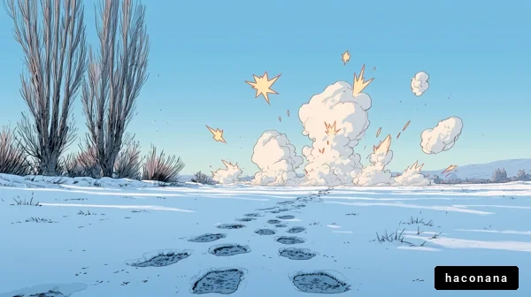 雪原に爆発する景色