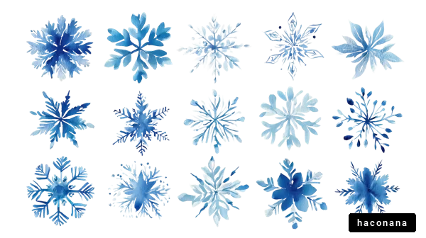 青い雪の結晶のデザイン