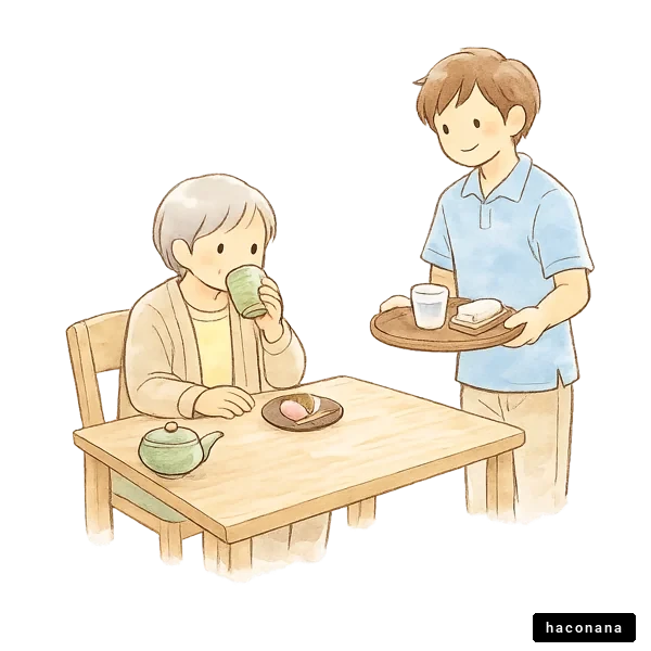 介護施設での食事風景