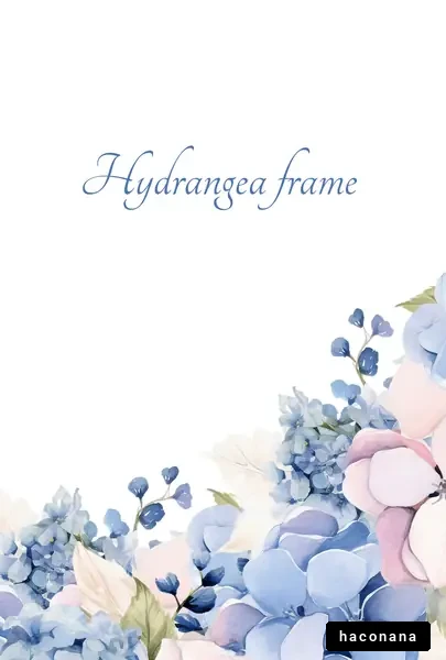 紫陽花の水彩フレーム