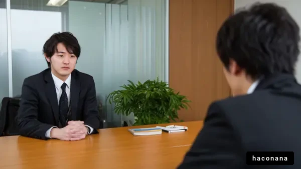 面接シーンのビジネスマン