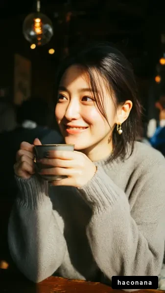 カフェでくつろぐ女性