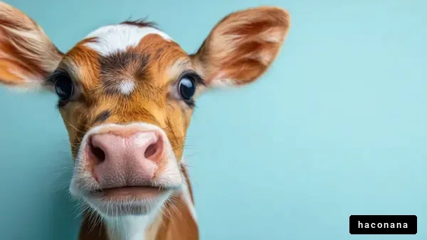 かわいい子牛のアップ