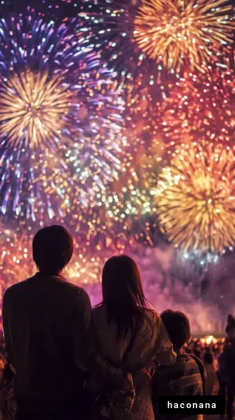 花火を楽しむ家族の風景