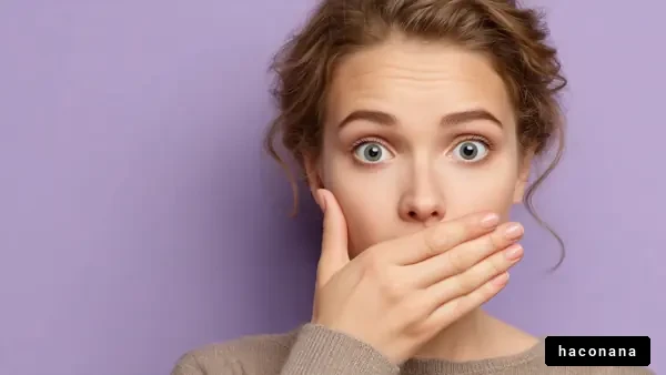 驚きの表情を見せる女性