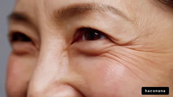 笑顔の目元のクローズアップ