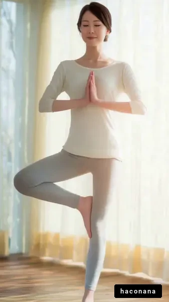 ヨガのポーズを取る女性