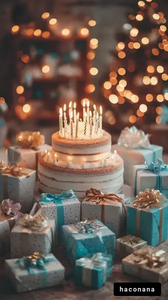 誕生日ケーキとプレゼント