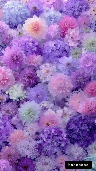 色とりどりの紫の花々