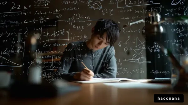 数学に没頭する若者