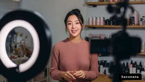 インフルエンサーの撮影シーン