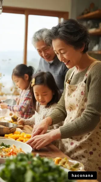 家族の楽しい料理の時間