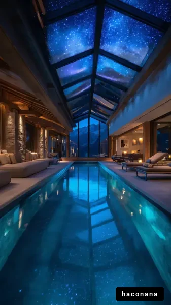 美しいプールと星空の空間