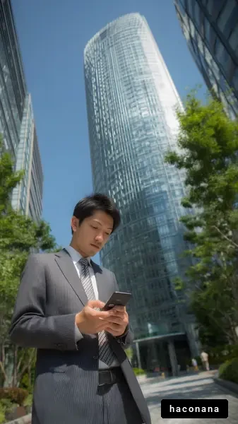 ビジネスマンの街中での様子