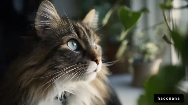 窓辺の猫のポートレート