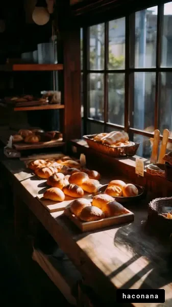 温かみのあるパン屋の風景