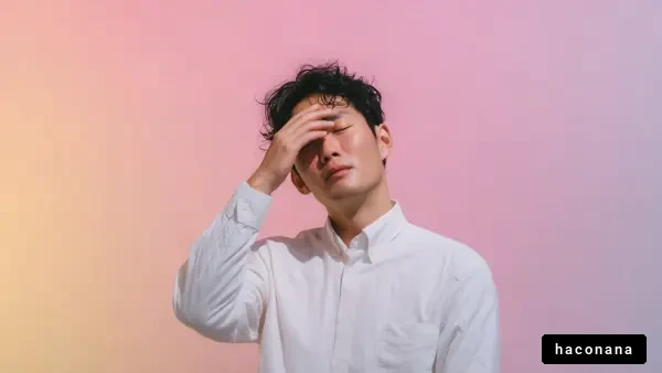 心の悩みを表現する男性