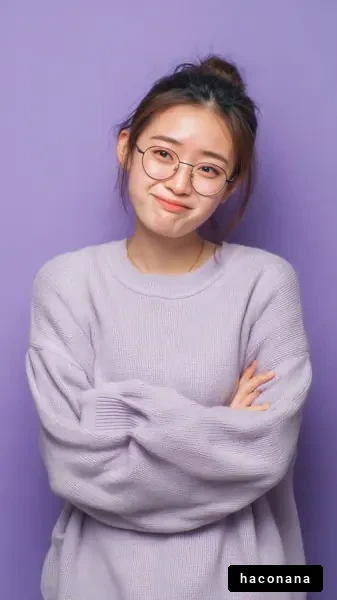 紫の背景の女性