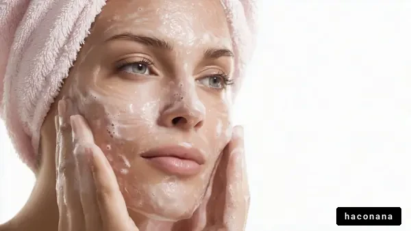 スキンケアをする女性