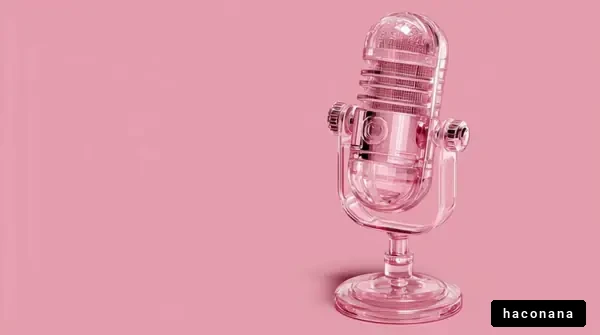 ピンクのマイクの写真