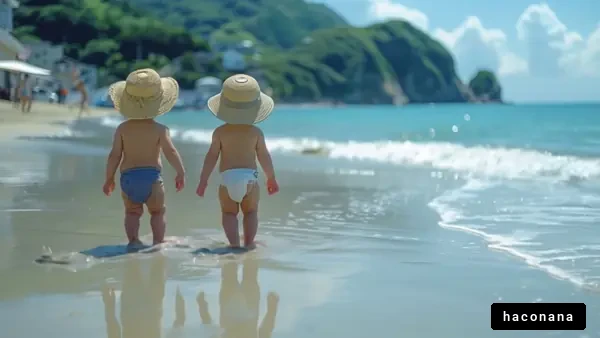 ビーチで遊ぶ子供たち