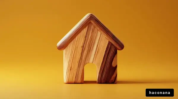 木製の家のオブジェ