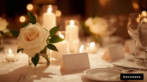 キャンドルと花のテーブルデザイン