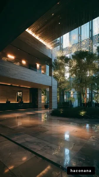 モダンなホテルのロビー