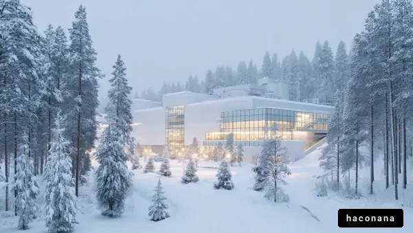 雪に包まれた建物の風景