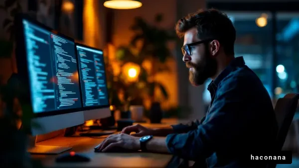 夜のコーディング風景