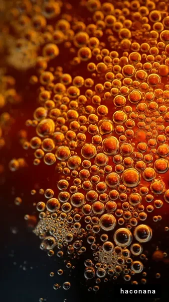 泡立つ飲み物のクローズアップ