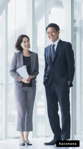 ビジネスシーンの笑顔