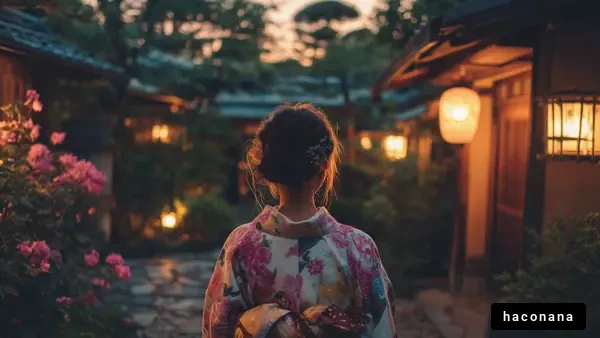 和装と幻想的な夕暮れ