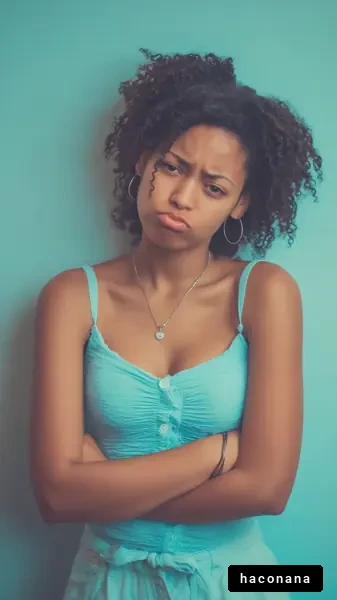 気になる表情の女性